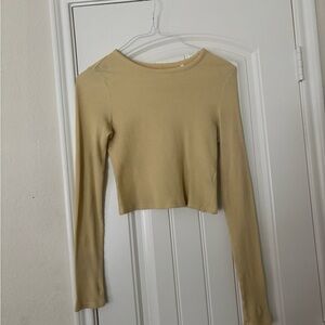 PacSun Tan Long Sleeve Crop Top